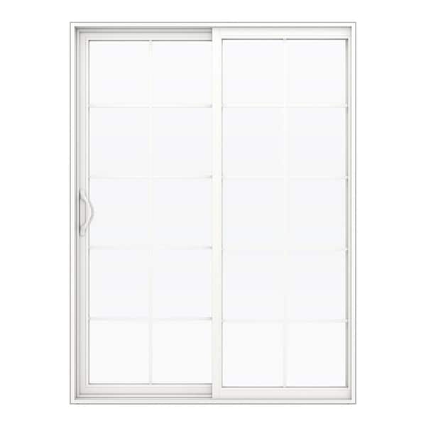 JELD-WEN 60 in. x 80 in. V-2500 White Vinyl Right-Hand 10 Lite Sliding Patio Door