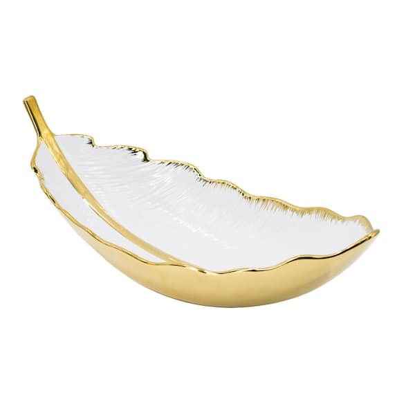 Gold Hammered Decorative Tray, Gold Fruit Tray , popular White & Gold Decorative Bowl