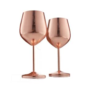 18 oz. Full-Bodied Rose Gold Outdoor Use Wine Glass Set of 2