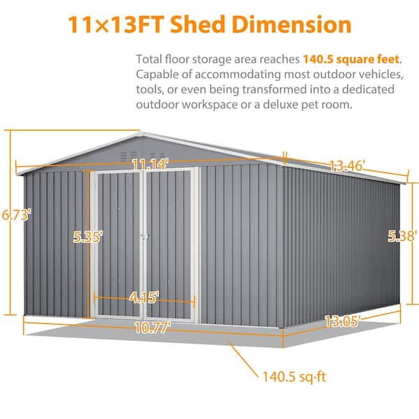 パパさん専用！shadow fit defender Mサイズ Thanaddo 11 ft. W x 13 ft. D Outdoor Galvanized Metal Tool Storage