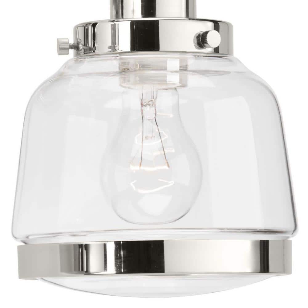 Judson Polished Nickel 12" Flush Mount Light with Clear Glass Globe