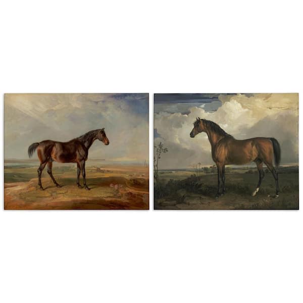 Stupell Industries Horses in Desolate Terrain by James Ward 2 Pieces Unframed Nature Graphic Art Print 16 in. x 20 in.