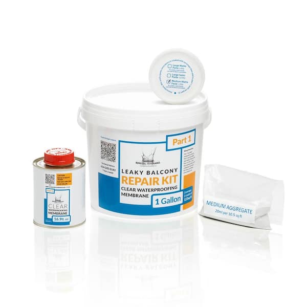 1 Gal. Small Leaky Balcony Repair Kit - Clear Waterproofing Membrane - Waterproofing Polyurethane Sealant