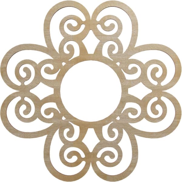 0.25 in. x 6.125 in. x 18 in. Wood Medallion Moulding