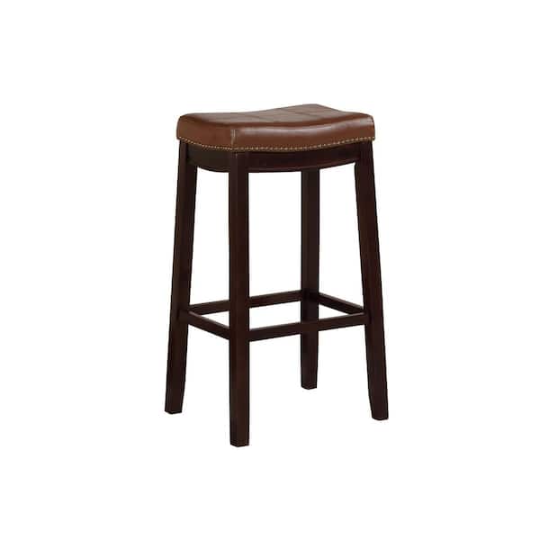 Linon Claridge Espresso And Cognac 32 5, What Size Bar Stool For 32 Inch Counter
