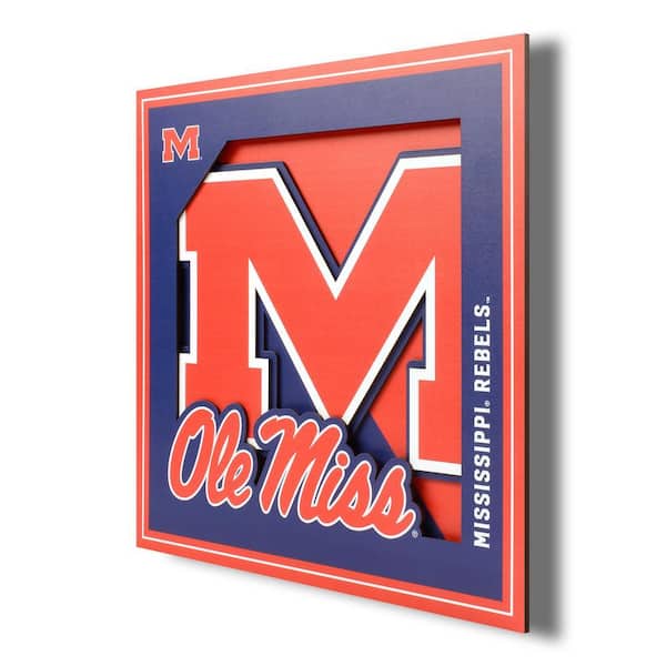 NCAA Mississippi Rebels 3D Logo Series Wall Art - 12x12