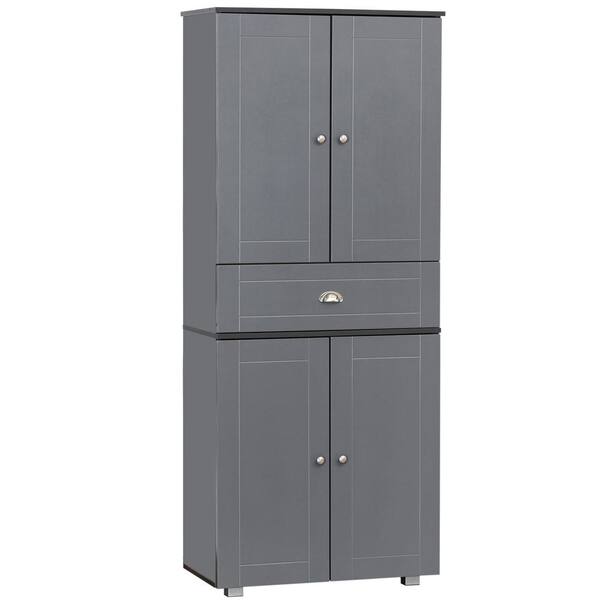 Homcom 71 In 1 Center Drawer Grey, Home Depot Kitchen Storage Cabinets Free Standing