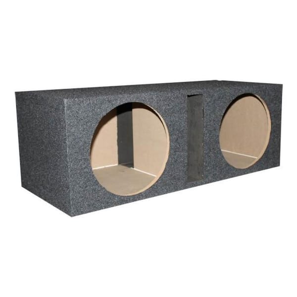 Q POWER Dual 10 Port Subwoofer Sub Box Enclosure 32 in. x 12 in. x 14.5 in. QBASS10 - The Home Depot