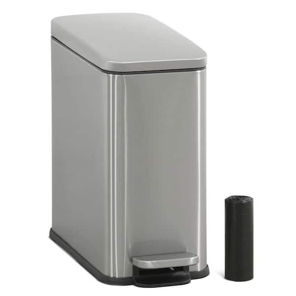 Waste(twice) - mton 1.3 Gal. Navy Plastic Circular Trash Can with Swinging