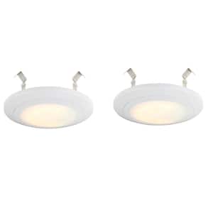 4 in. White Integrated LED J-Box or Recessed Can Mounted LED Disk Light Trim, 2700K (2-Pack)