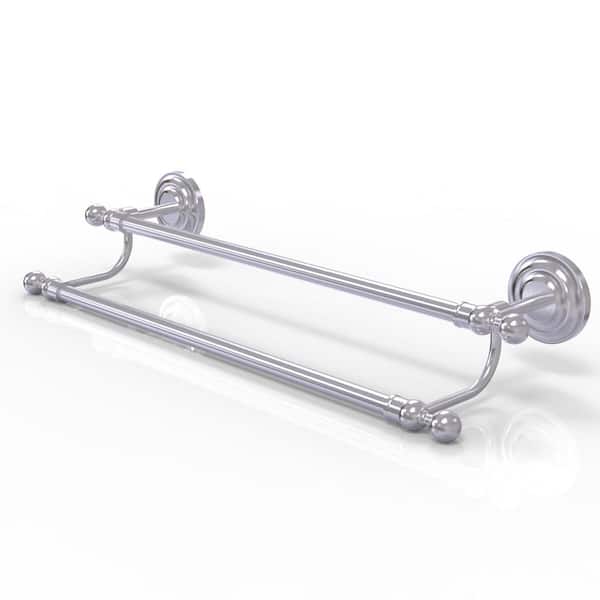 Allied Brass Que New Collection 18 in. Wall Mounted Double Towel Bar in Satin Chrome