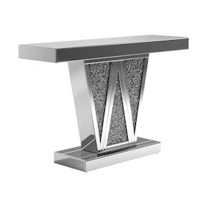 Crocus 47 in. Silver Rectangle Glass Console Table