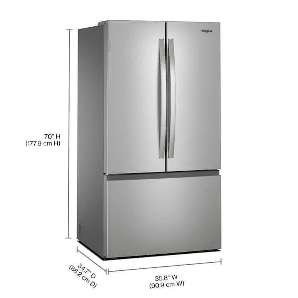 Whirlpool French Door Fridge (WRFF3336SZ) - Fingerprint Resistant Stainless Steel Whirlpool French Door Fridge (WRFF3336SZ) - Fingerprint Resistant Stainless Steel