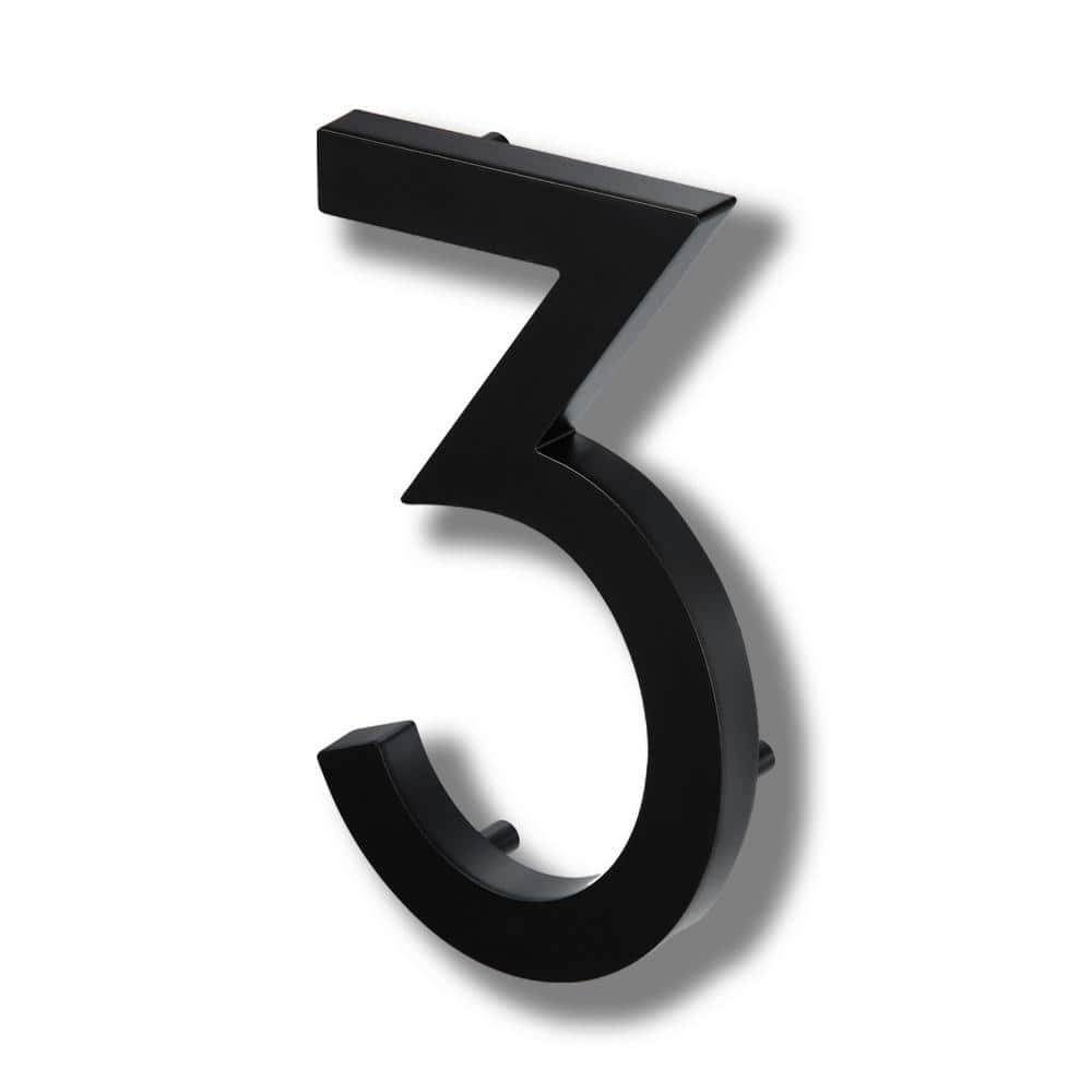 ELITE 10 in. Floating Modern Oversized Cast Aluminum Black House Number ...