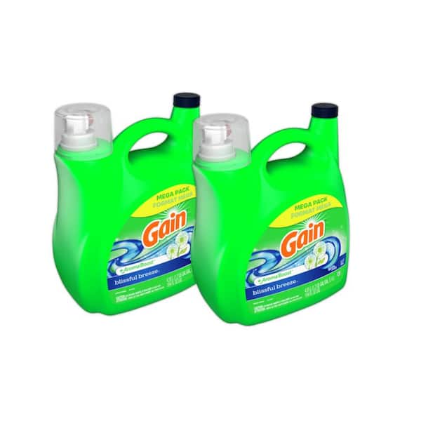 Gain 154 fl. oz. Blissful Breeze Scent Plus Aroma Boost Mega Liquid Laundry Detergent (107-Loads) (MP 2-Pack)