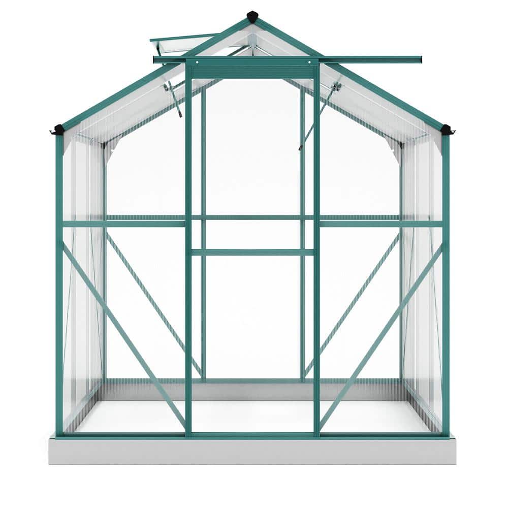 6.2 ft. W x 6.3 ft. D Outdoor Patio Walk-in Polycarbonate Greenhouse with 2