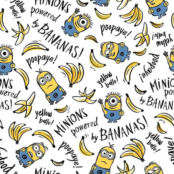 RoomMates Universal Minions Powered By Bananas Peel and Stick Wallpaper