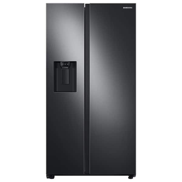 Samsung 36 in. 27.4 cu. ft. Side by Side Refrigerator in Fingerprint-Resistant Black Stainless Steel, Standard Depth
