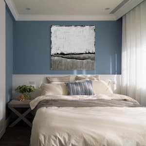 48 in. x 48 in. "White Atmosphere" Textured Metallic Hand Painted by Martin Edwards Wall Art