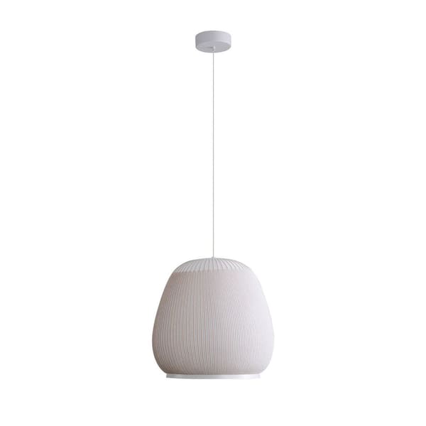 Tela 36-Watt 5 Light Sand Yellow Integrated LED Pendant Light with Sand Yellow Shade