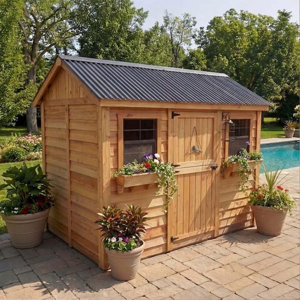 Outdoor Living Today Cabana 9 ft. W x 6 ft. D Cedar Wood Garden