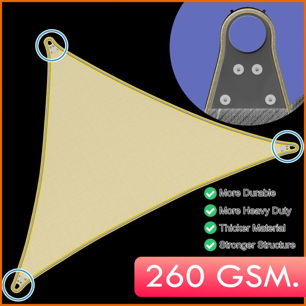 16' x 18' Brown HDPE Rectangle Shade Sail with Stainless Steel Rings