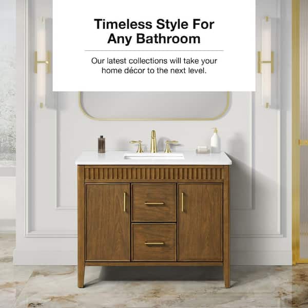 Fort Smith PROFESSIONAL木製ウッド1/3/4 3本＋ケース OVE Decors Juliette 42 in. Single Sink Freestanding Warm Walnut