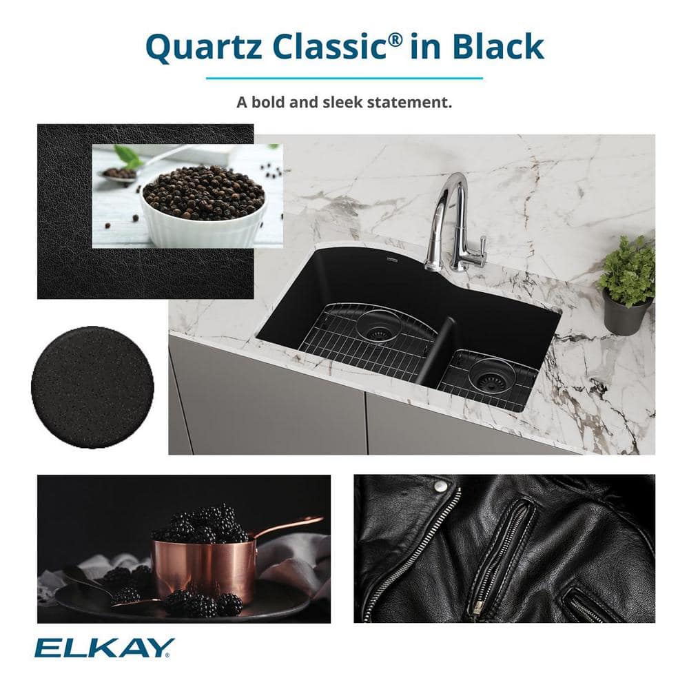 Elkay Black Quartz 33" Single Bowl Undermount Sink