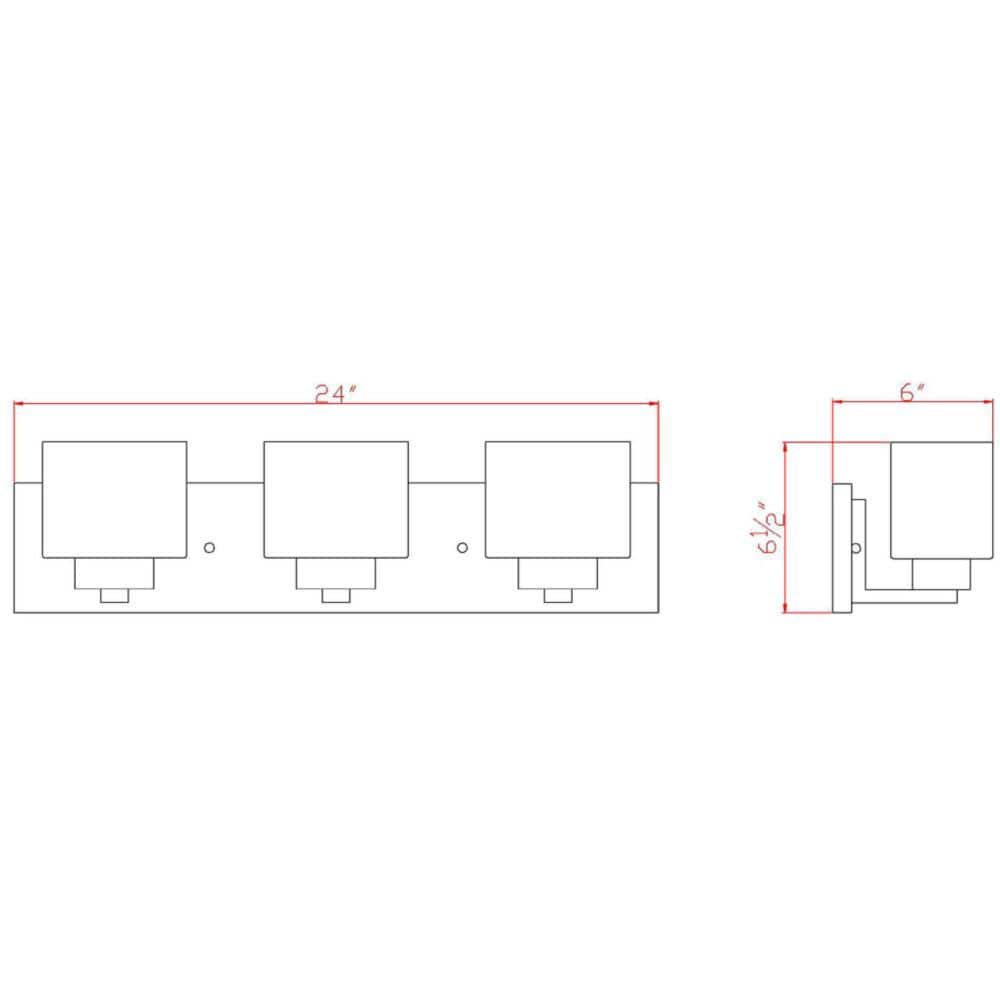 Dove Creek 3-Light Vanity Light in Satin Nickel with White Geometric Glass