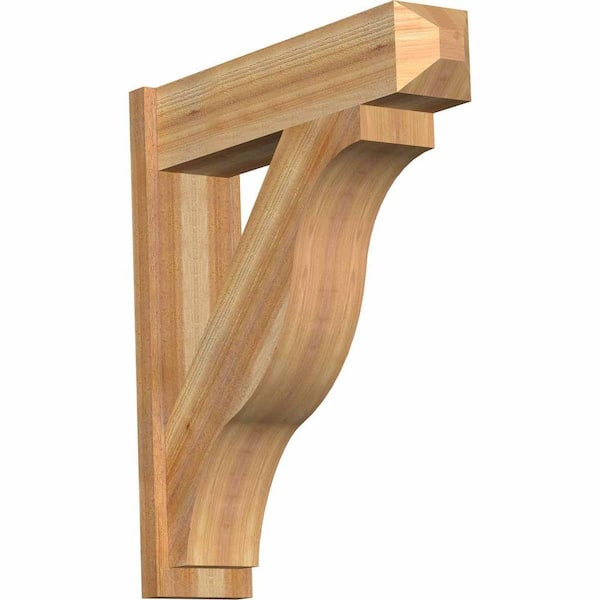 Ekena Millwork 8 in. x 36 in. x 32 in. Western Red Cedar Fuston Craftsman Rough Sawn Outlooker