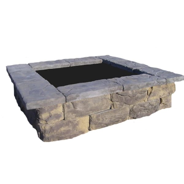 Natural Concrete Products Co 60 in. Fossill Limestone Square Concrete Planter