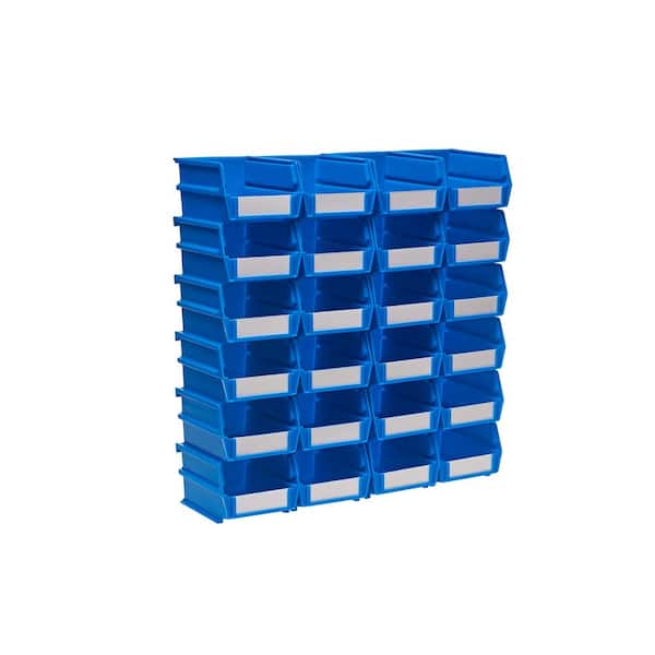 Triton Products LocBin 0.212-Gal. Stacking Hanging Interlocking Polypropylene Storage Bin in Blue (24-Pack)