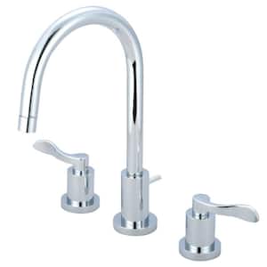 NuWave 8 in. Widespread 2-Handle Bathroom Faucets with Brass Pop-Up iin Polished Chrome