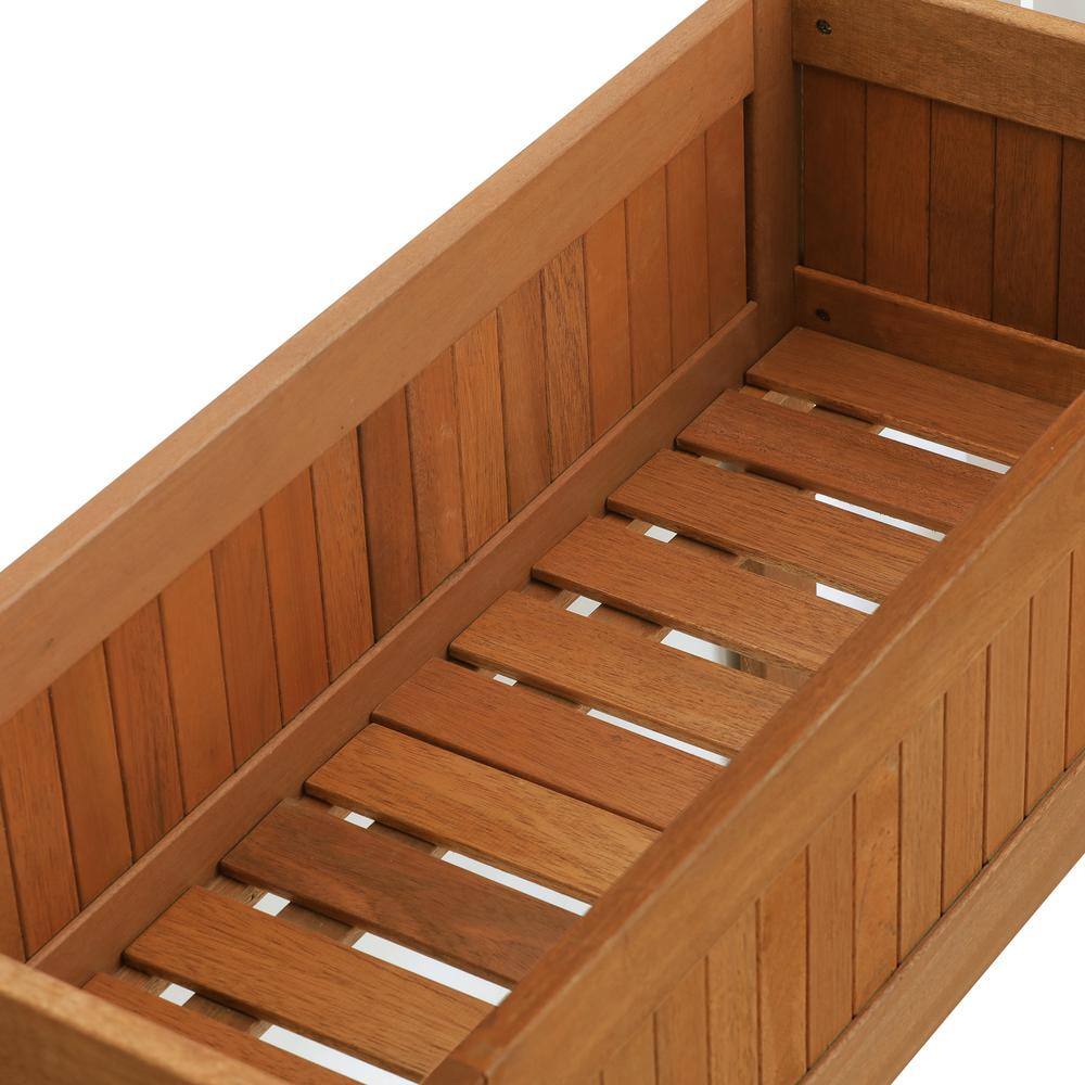 Natural Wood Outdoor Raised Garden Bed Planter Box with Legs