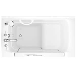 HD Series 29 W in. x 53 L in. Left Drain Wheelchair Access Walk-In Soaking Bathtub in White