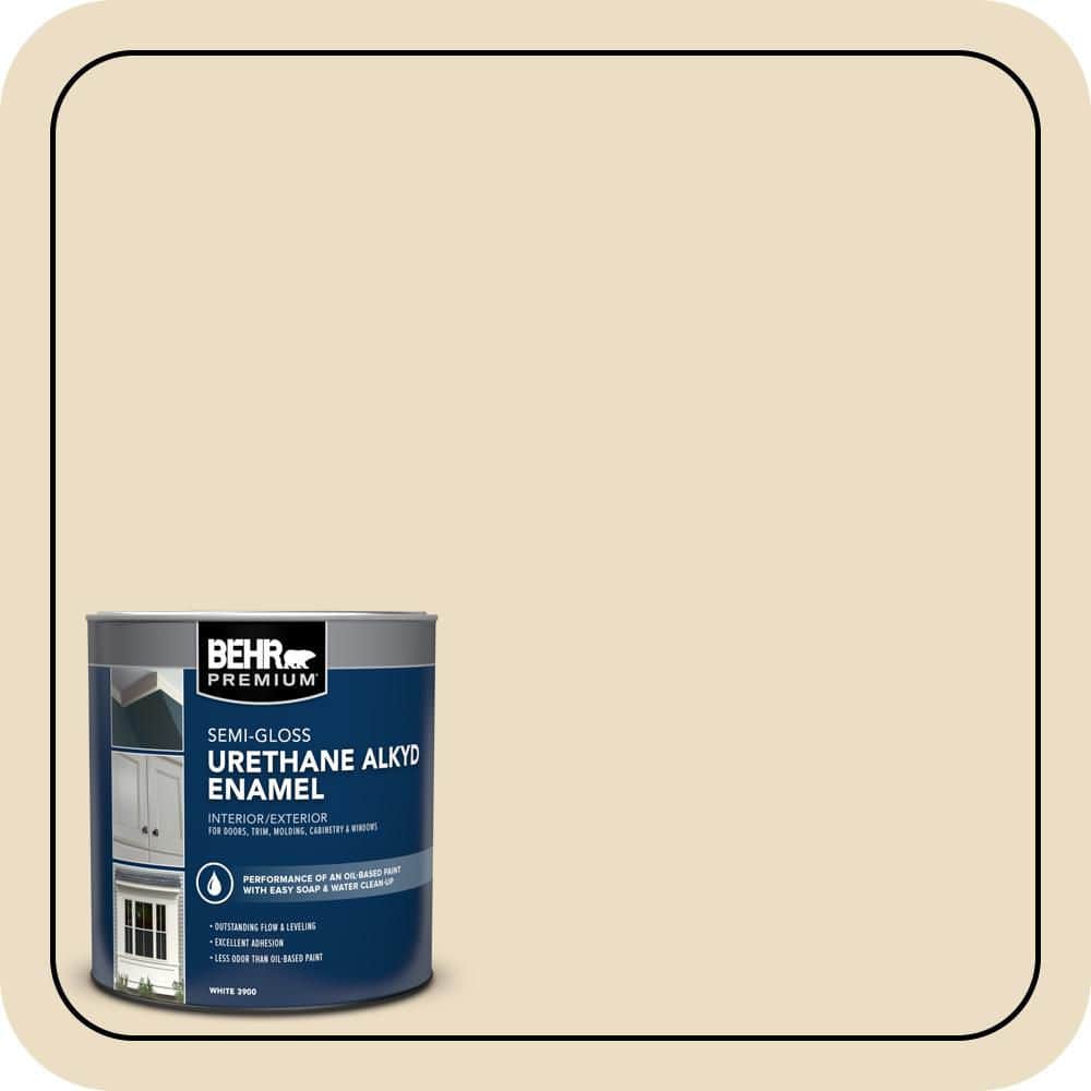 BEHR PREMIUM 1 qt. #22 Navajo White Semi-Gloss Enamel Urethane