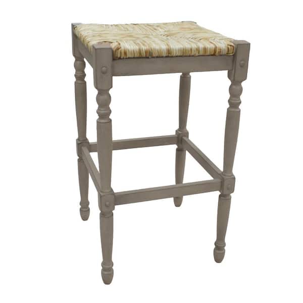 Carolina Cottage Hawthorne 29 in. Weathered Gray Bar Stool