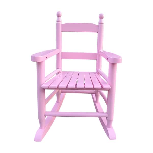 Sudzendf Wood Durable Light Pink Outdoor Rocking Chair for Kids, Indoor and Outdoor