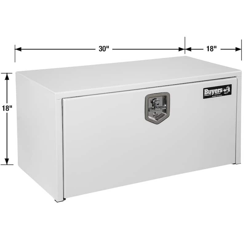 18 in. x 18 in. x 30 in. White Steel Underbody Truck Tool Box