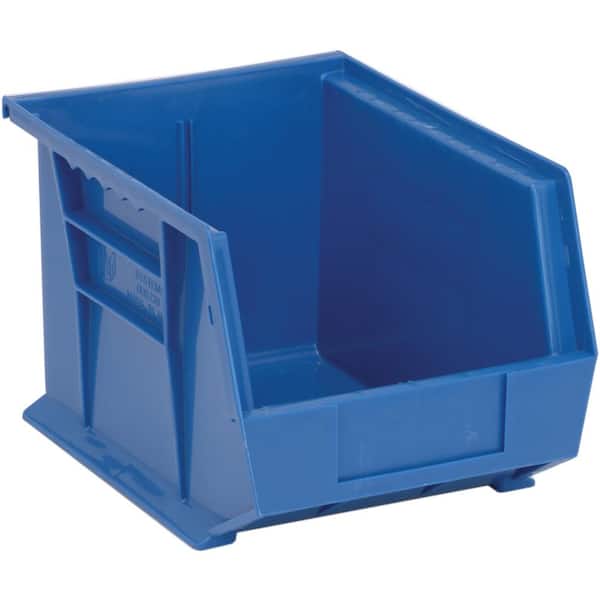 QUANTUM STORAGE SYSTEMS Ultra Series Stack and Hang 6 Gal. Storage Bin in Blue (6-Pack)