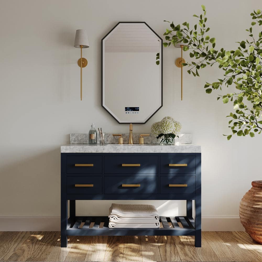 Elizabeth 48'' Heritage Blue Wood Vanity with Marble Top