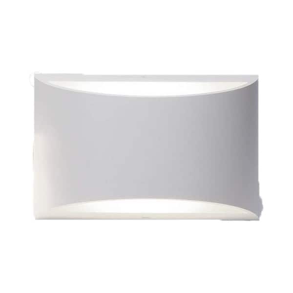 Lukyamzn Modern Design Aluminum Cool White 1 Light White LED Wall Sconce 2-Pack