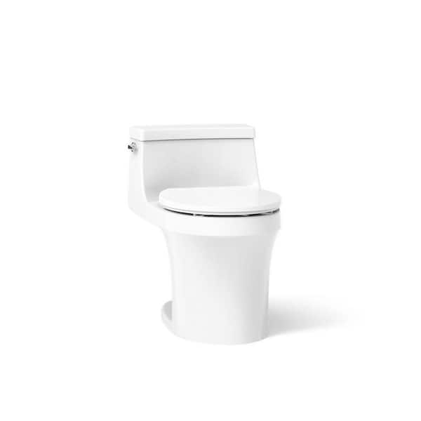 San Souci 12 in. Rough In 1-Piece 1.28 GPF Single Flush Round Toilet in White Seat Included