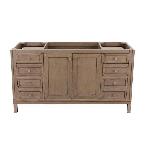 James Martin Vanities Chicago 60 in. W x 23.4 in.D x 32.5 in. H Single Bath Vanity Cabinet Without Top in White Washed Walnut