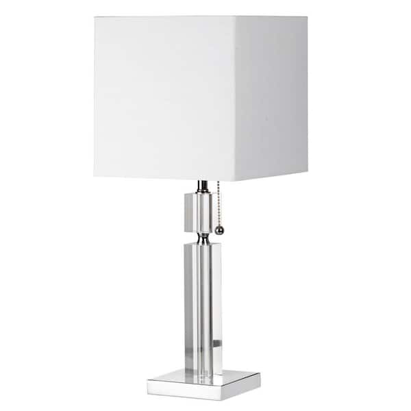 Dainolite 19 in. H 1-Light Polished Chrome Table Lamp with Fabric Shade