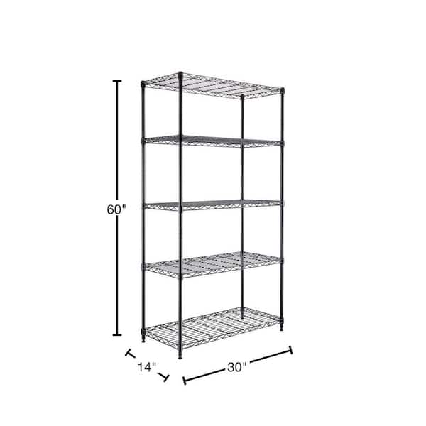 Gorilla Rack 34 x 14 x 72 5-Shelf L-Beam Unit, Black