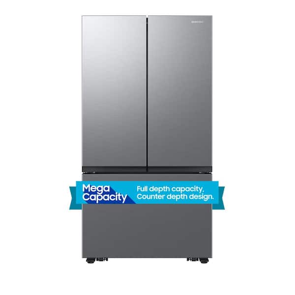 Samsung 27 cu. ft. Counter Depth 3-Door French Door Refrigerator with Dual Auto Ice Maker Fingerprint Resistant Stainless Look