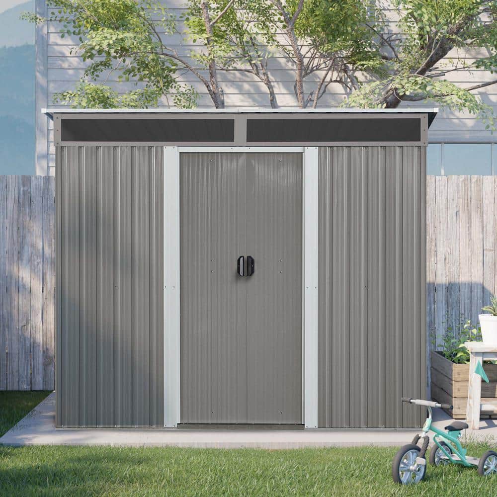 Boosicavelly 8 ft. W x 6 ft. D Metal Shed with Lockable Sliding