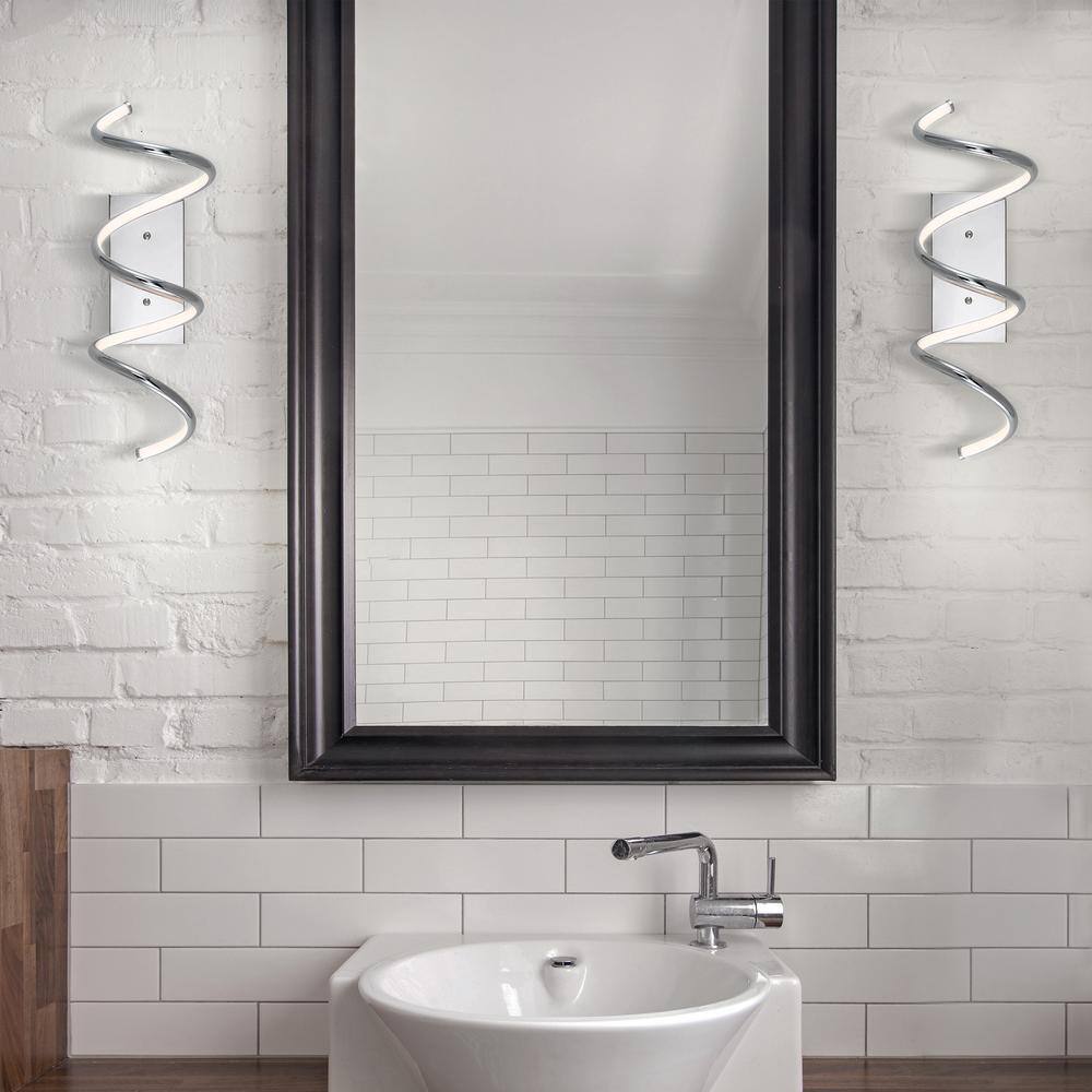 Scribble 20.5" Chrome Modern LED Vanity Wall Sconce