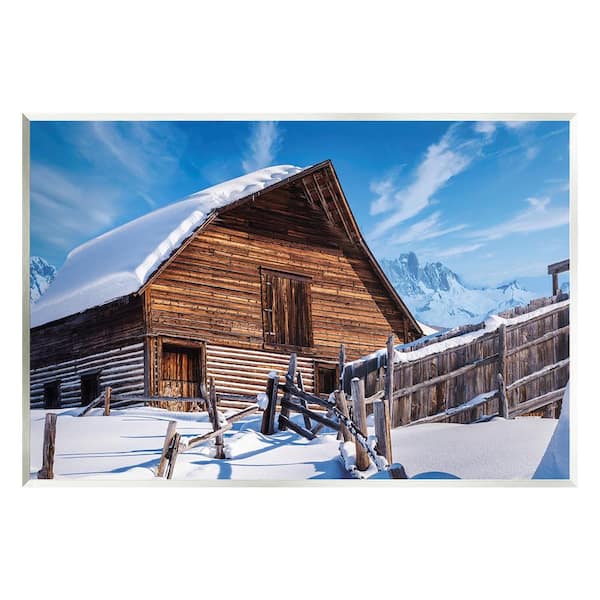 Stupell Industries Winter Log Cabin Photography by Beth Sheriden 1 Piece Unframed Graphic Print Architecture Poster Art Print 15in. x 10in.